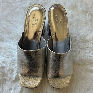 ASOS Silver Platform Heels, Size 7